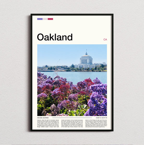 Oakland - Purple Flowers By The Lake - Travel Print