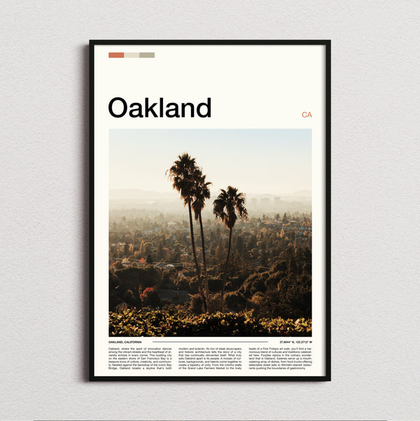 Oakland - Palm Trees On A Hillside - Travel Print