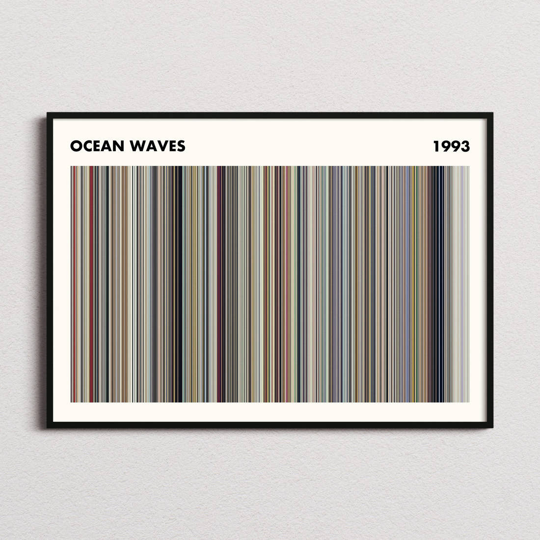 Ocean Waves Movie Barcode Poster - Simplified