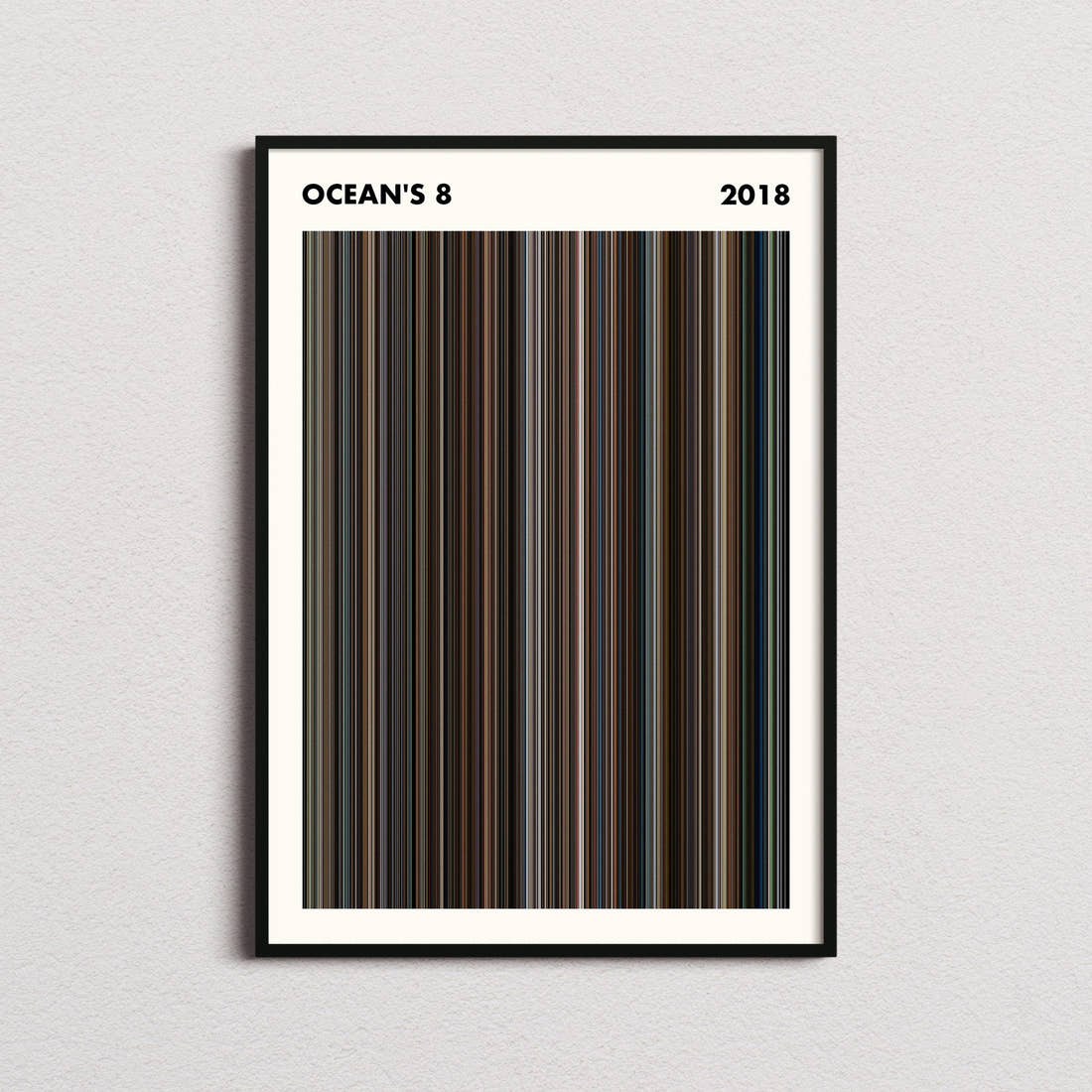 Ocean's 8 Movie Barcode Poster - Simplified