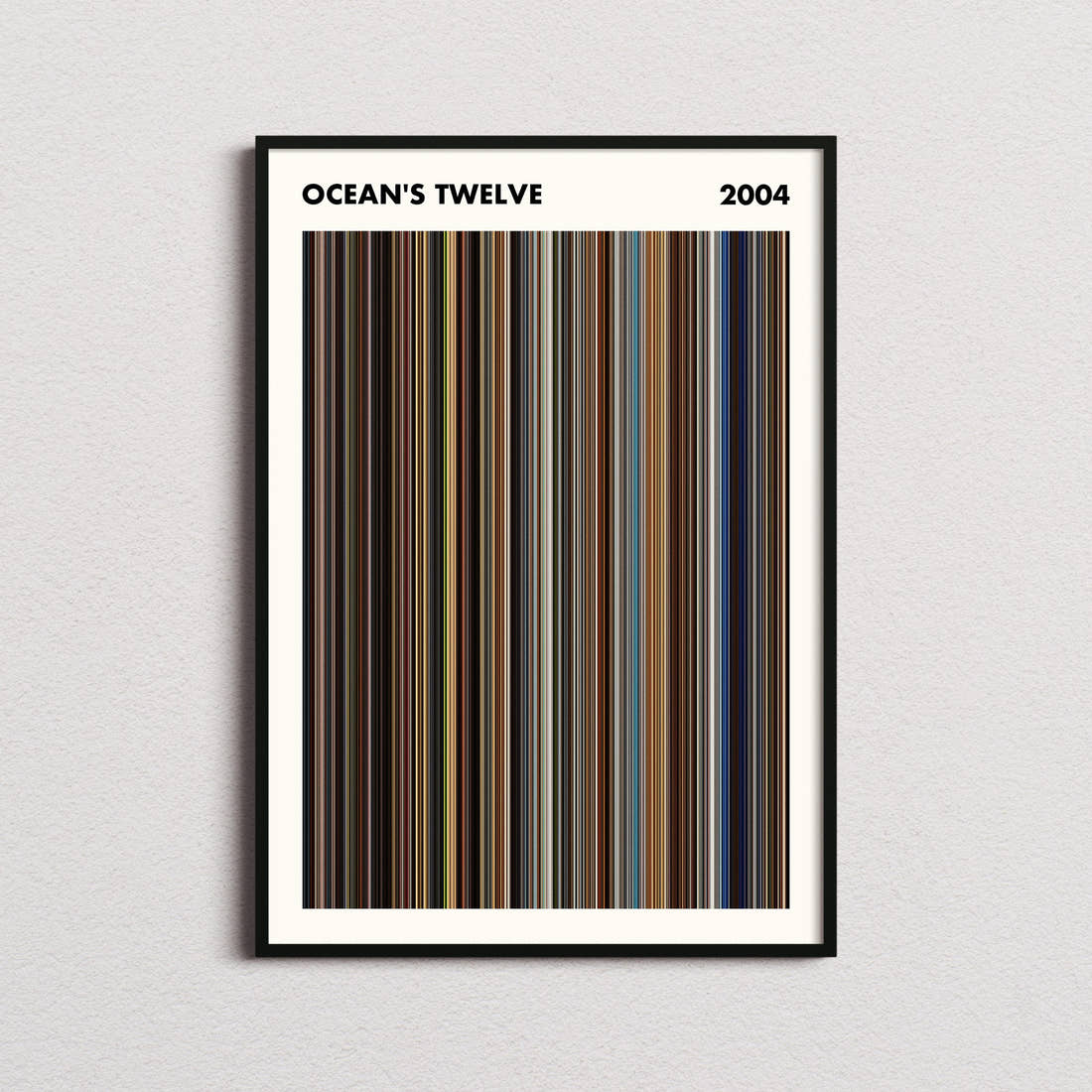 Ocean's Twelve Movie Barcode Poster - Simplified