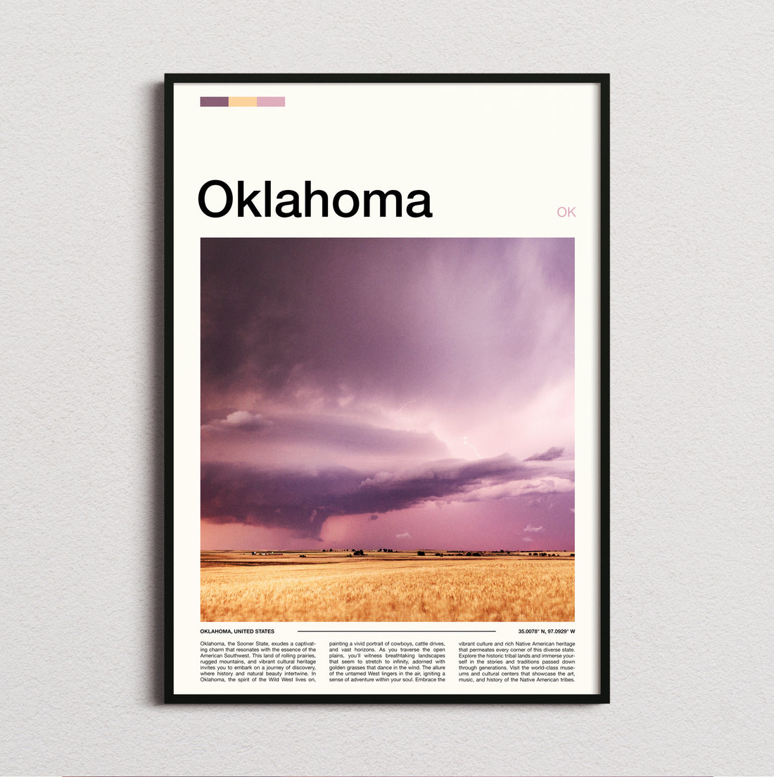 Oklahoma - Storm Over The Fields - Travel Print