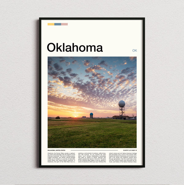 Oklahoma - Sunset Over The Field - Travel Print