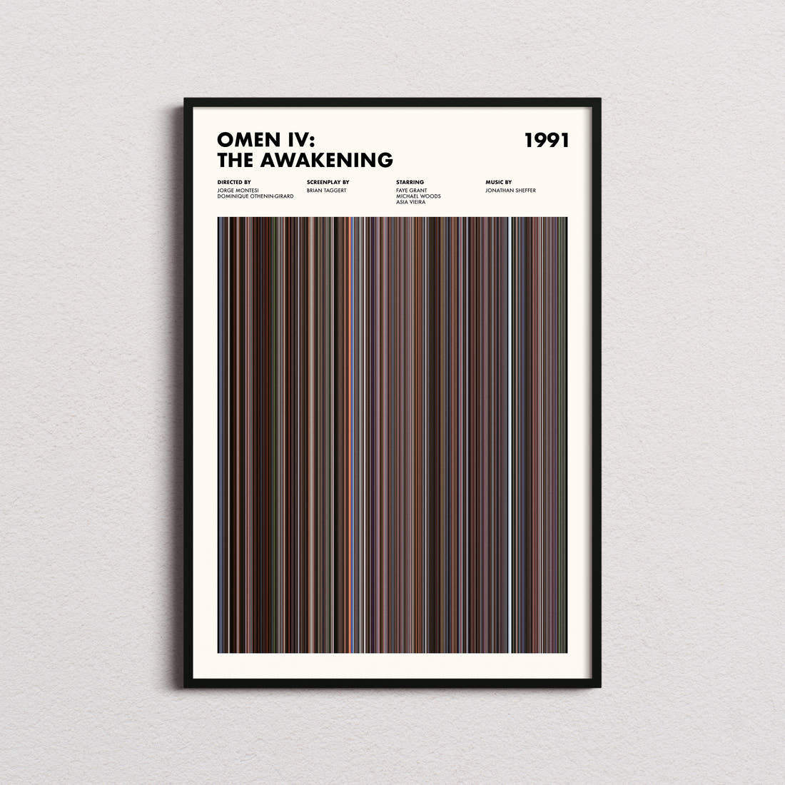Omen IV: The Awakening Movie Barcode Poster