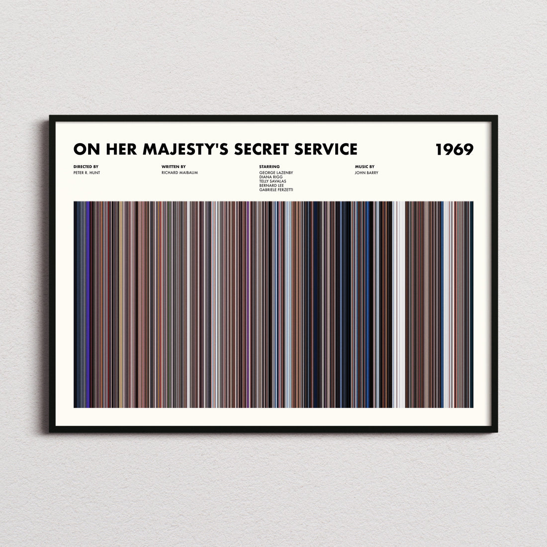 On Her Majestys Secret Service Movie Barcode Poster