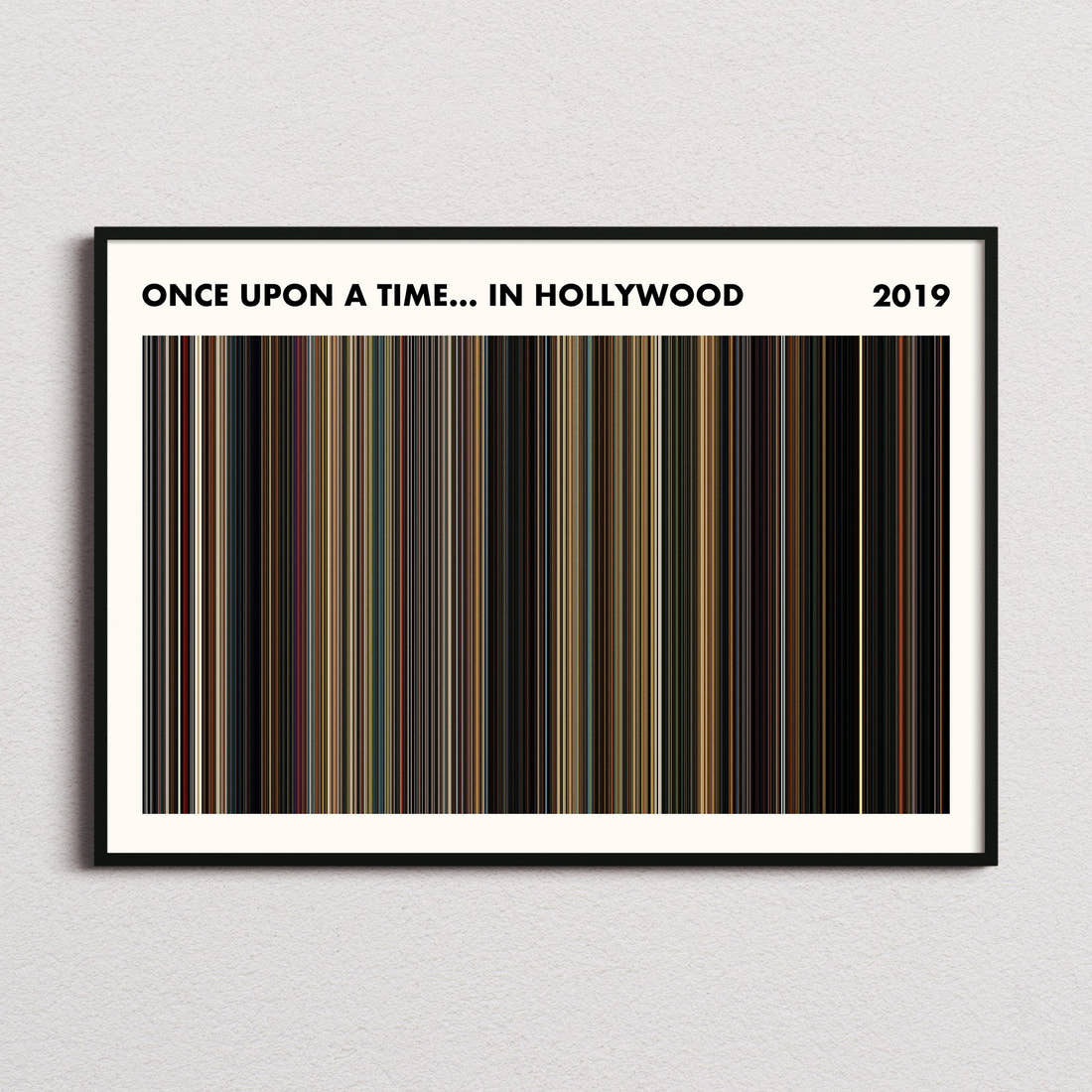 Once Upon a Time in Hollywood Movie Barcode Poster - Simplified