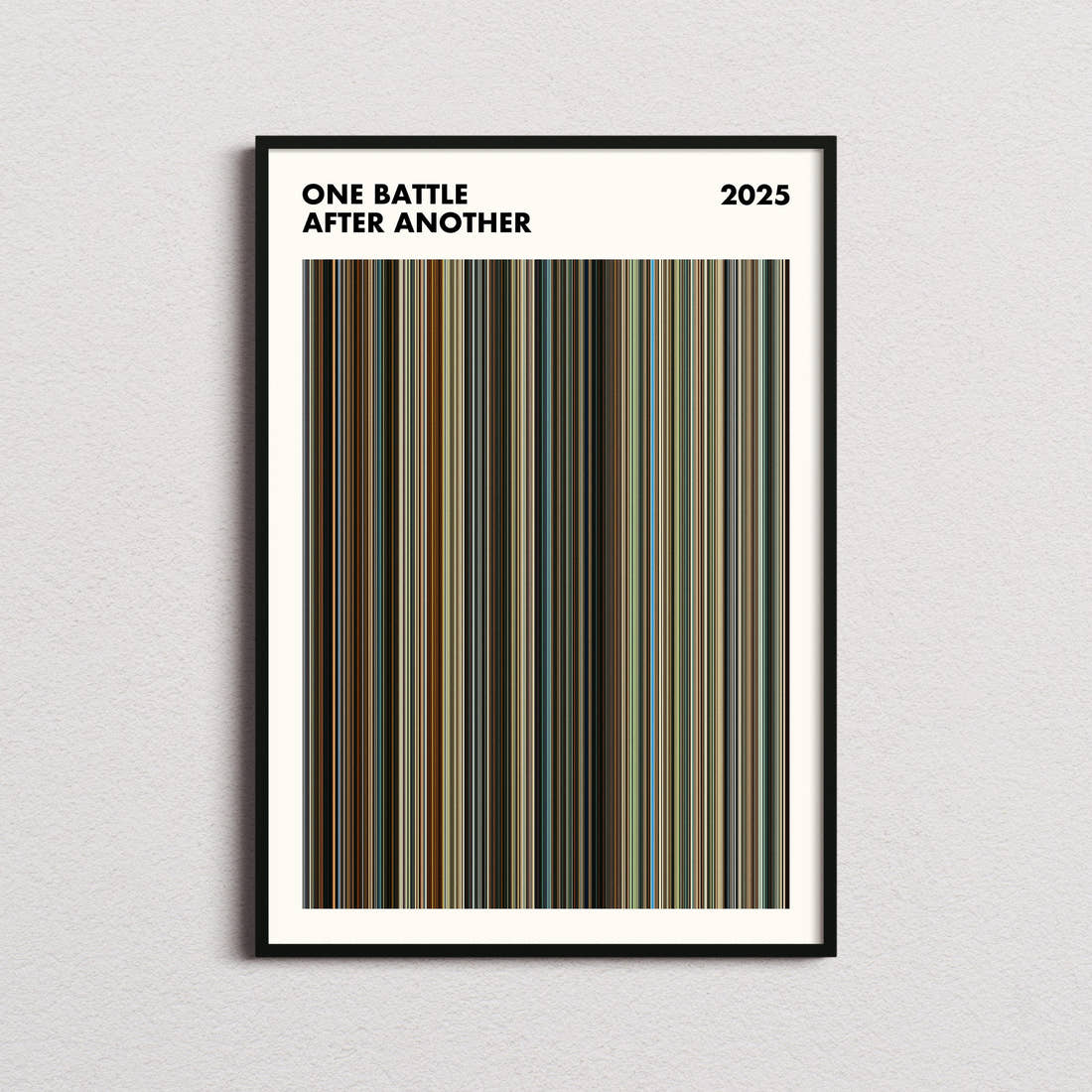 One Battle After Another Movie Barcode Poster - Simplified