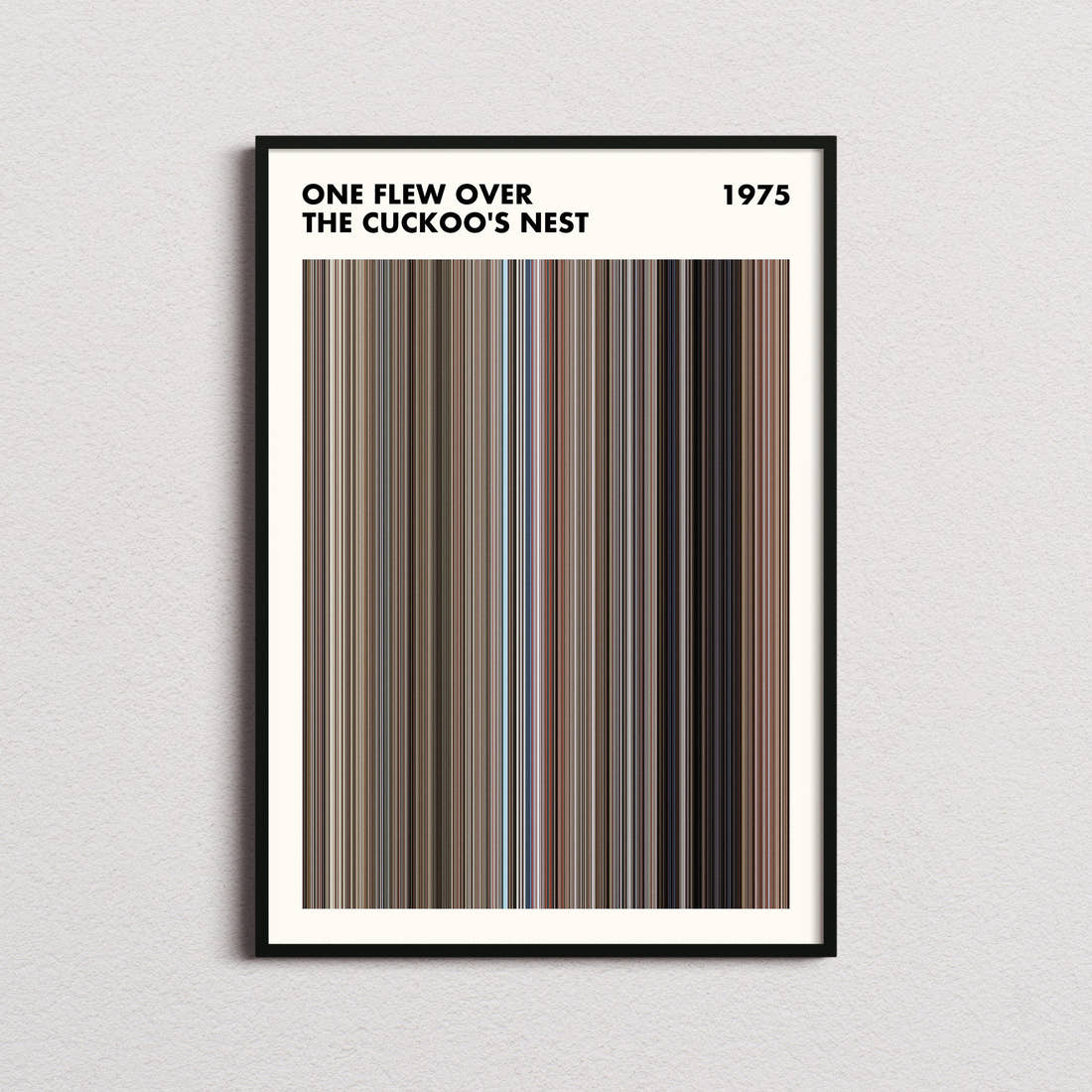 One Flew Over the Cuckoo's Nest Movie Barcode Poster - Simplified