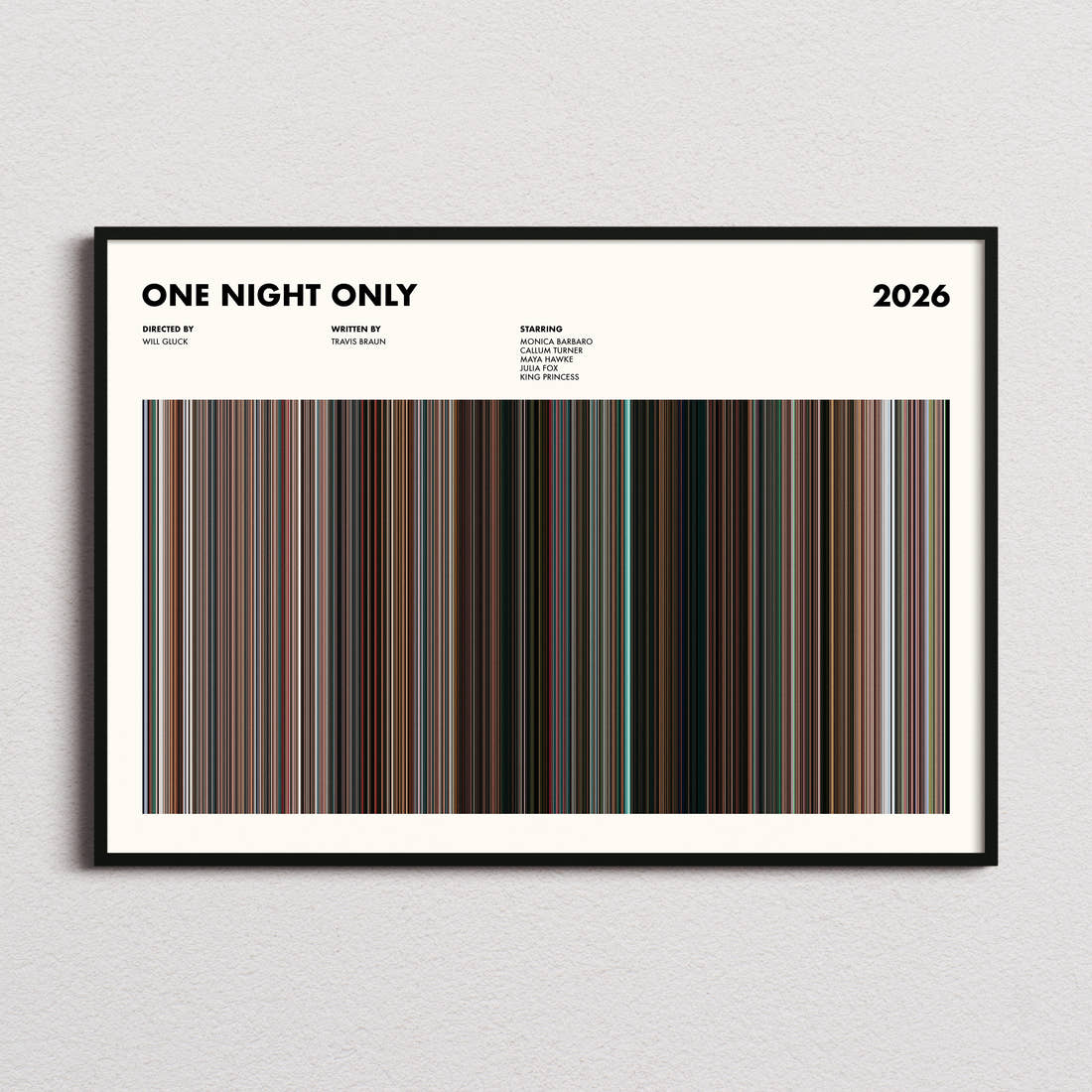 One Night Only Movie Barcode Poster