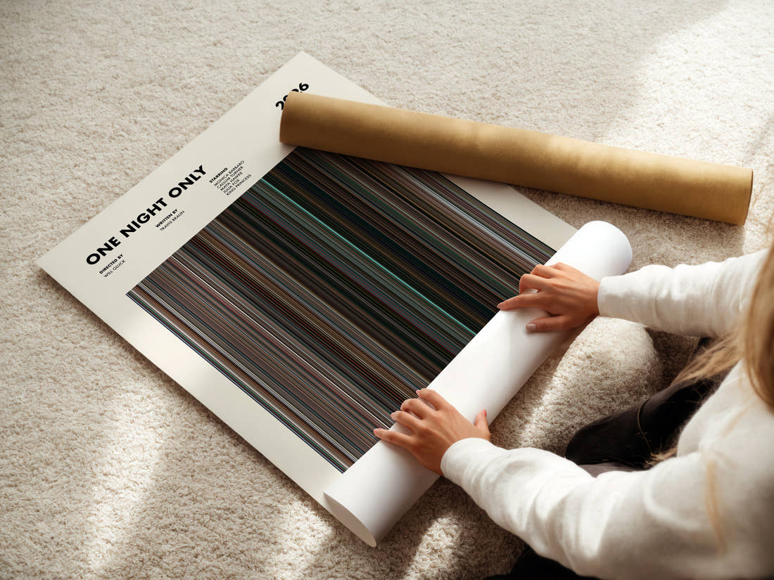 One Night Only Movie Barcode Poster