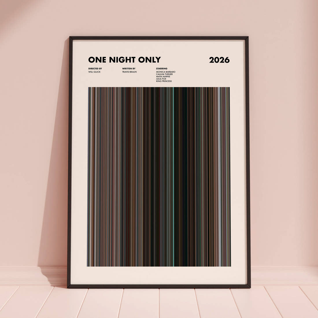 One Night Only Movie Barcode Poster