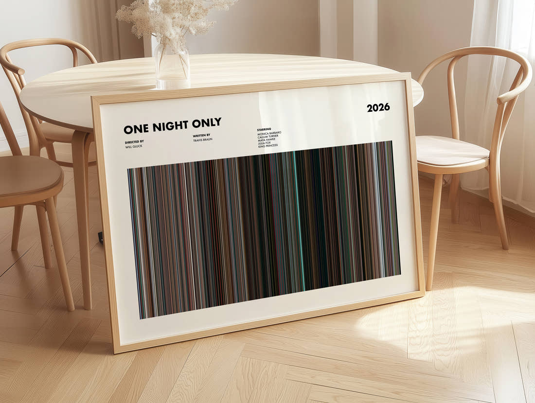 One Night Only Movie Barcode Poster