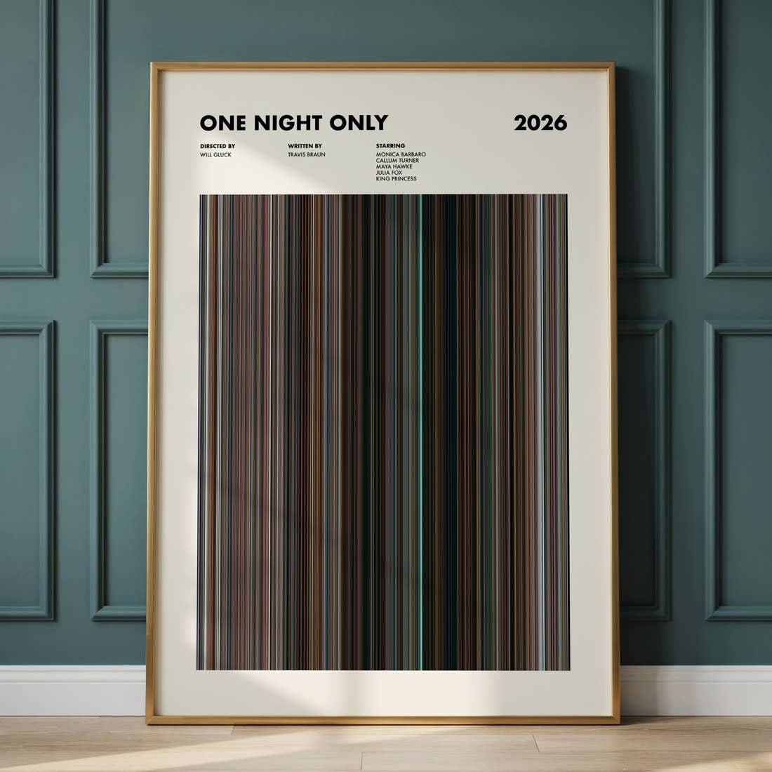 One Night Only Movie Barcode Poster