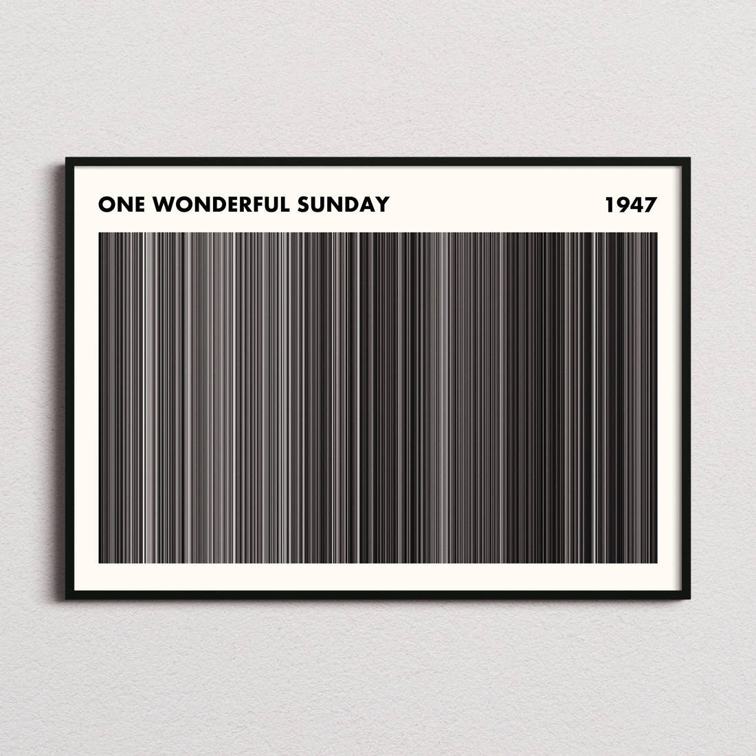 One Wonderful Sunday Movie Barcode Poster - Simplified