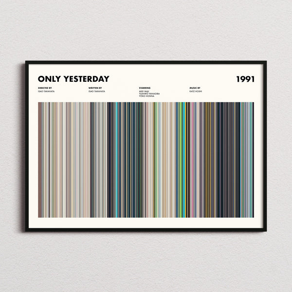 Only Yesterday Movie Barcode Poster