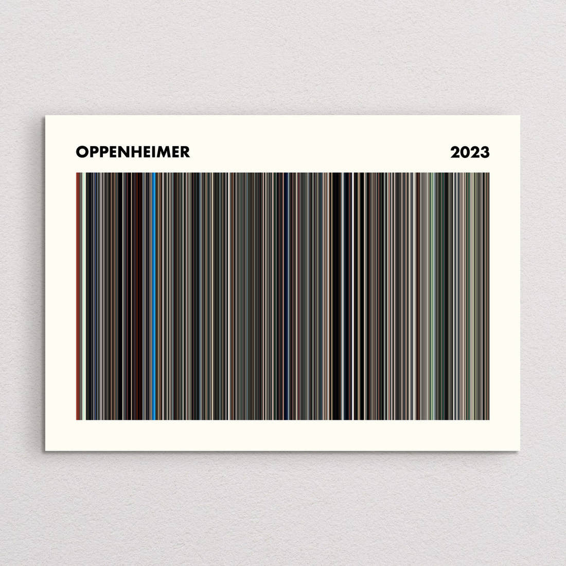 Oppenheimer movie barcode print, A5