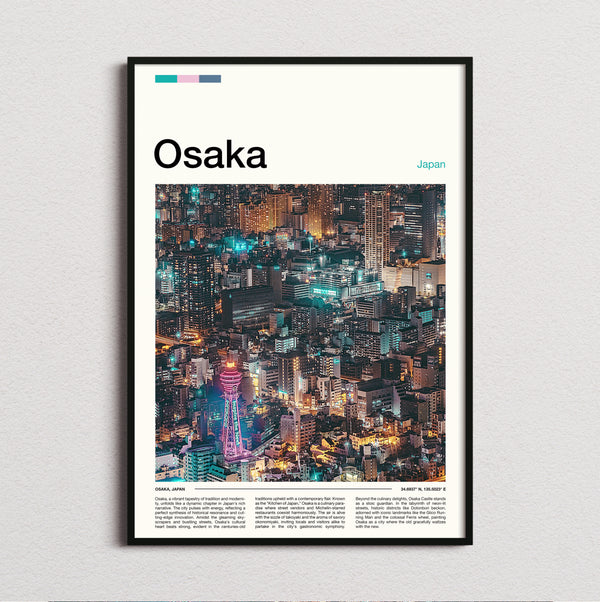 Osaka - Neon City At Night - Travel Print