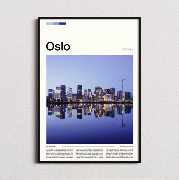 Oslo - Waterfront Skyline At Dusk - Travel Print