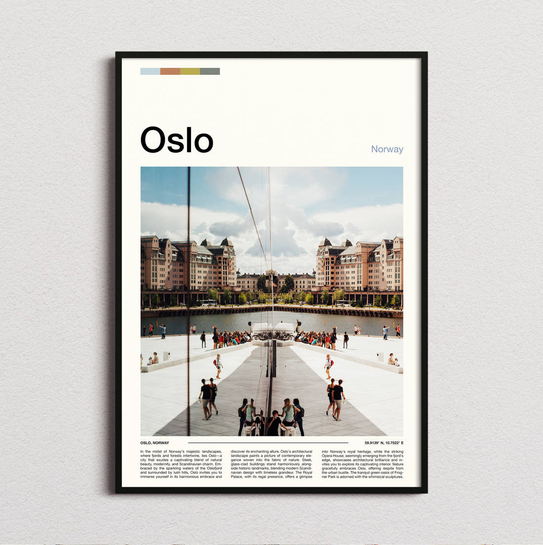 Oslo Opera House Roof Travel Print framed and photographed straight on