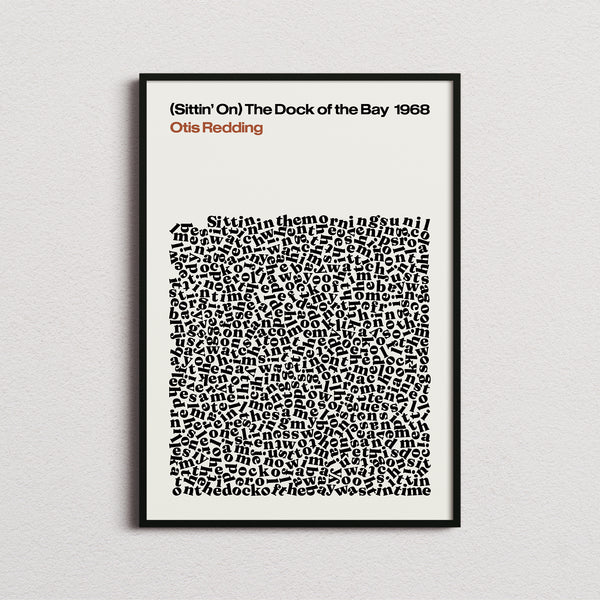 Otis Redding Sittin On The Dock Of The Bay Lyric Print