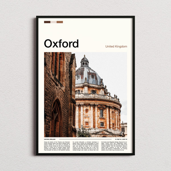 Oxford Radcliffe Camera Dome Travel Print framed and photographed straight on