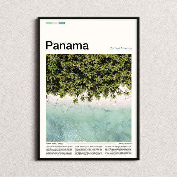 Panama - Palms Over Turquoise Water - Travel Print