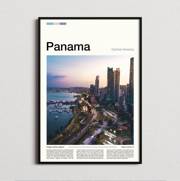 Panama - Coastal Skyline At Dusk - Travel Print