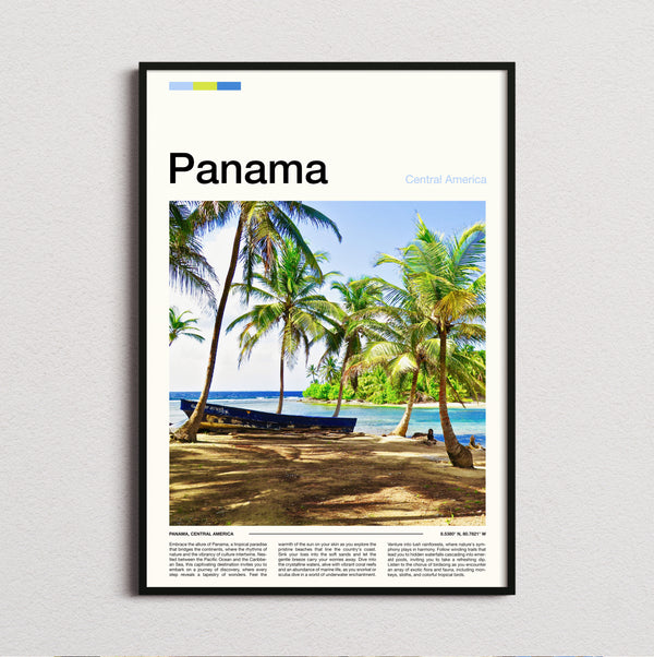 Panama - Palm Trees On The Beach - Travel Print