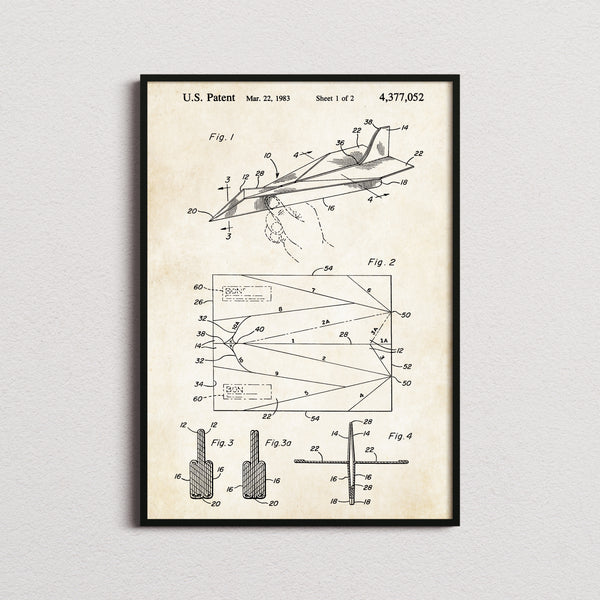 Paper Airplane Patent Print
