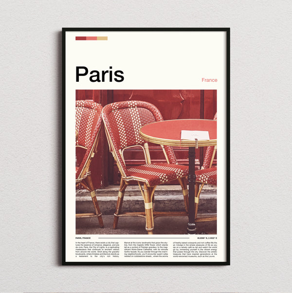 Paris - Bistro Chairs - Travel Print