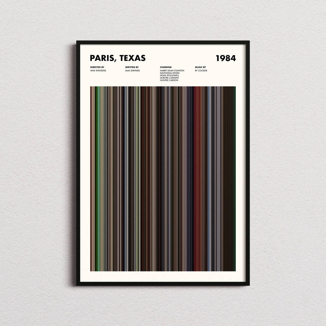 Paris, Texas Movie Barcode Poster