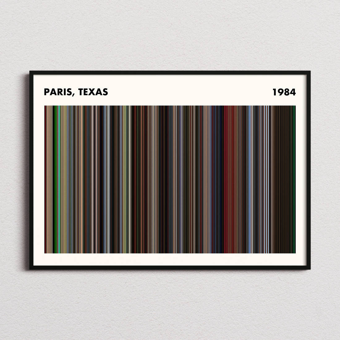 Paris, Texas Movie Barcode Poster - Simplified