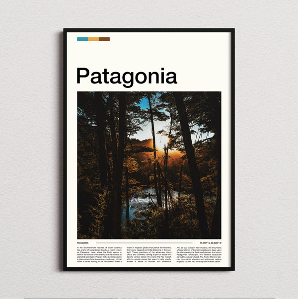 Patagonia - Sunset Through Trees - Travel Print