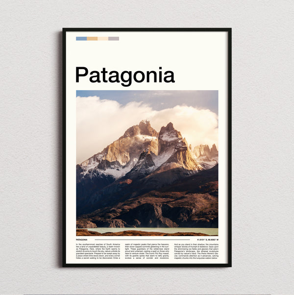 Patagonia - Snowy Mountain Peaks - Travel Print