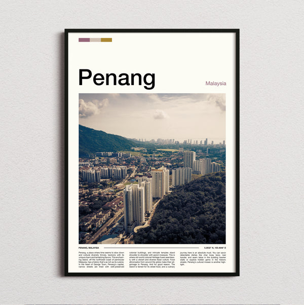 Penang - Aerial View Of City - Travel Print