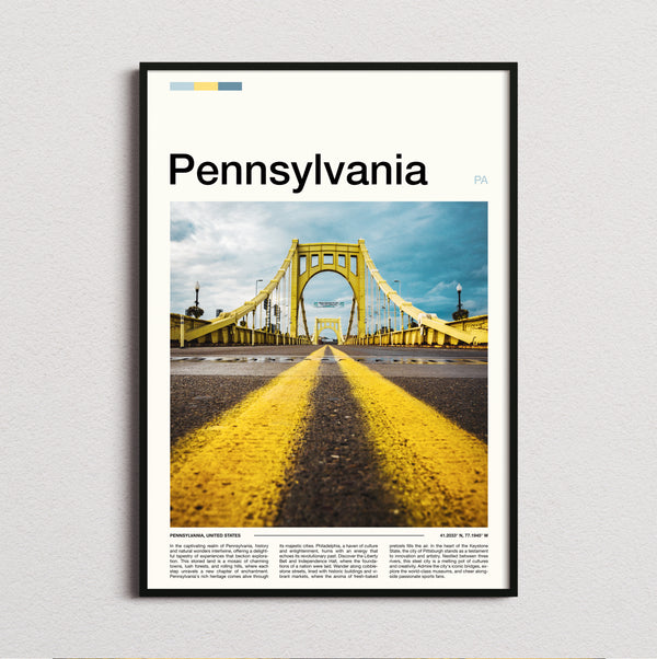 Pennsylvania - Yellow Bridge - Travel Print