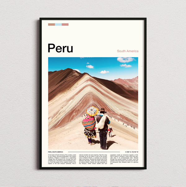Peru - Rainbow Mountain - Travel Print