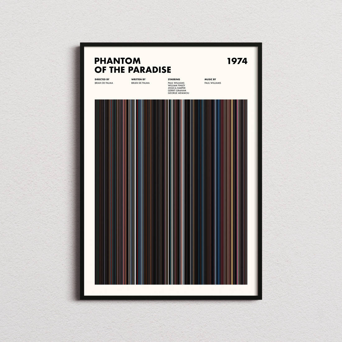 Phantom of the Paradise Movie Barcode Poster