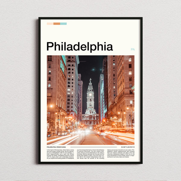 Philadelphia - City Hall At Night - Travel Print