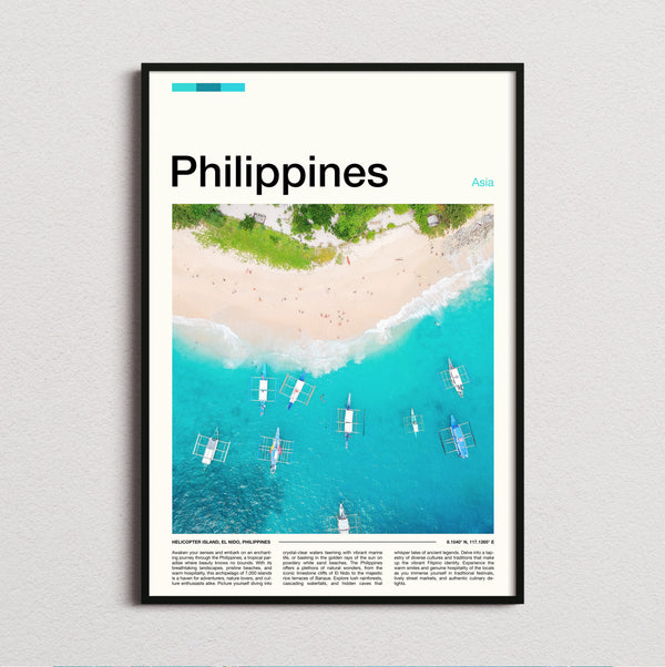 Philippines - Aerial View Of Beach - Travel Print