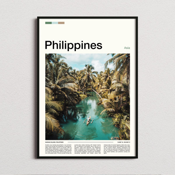 Philippines - Boat On Jungle River - Travel Print