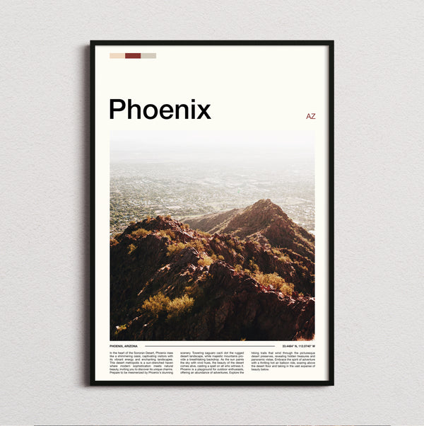 Phoenix - Mountain Ridge Over City - Travel Print