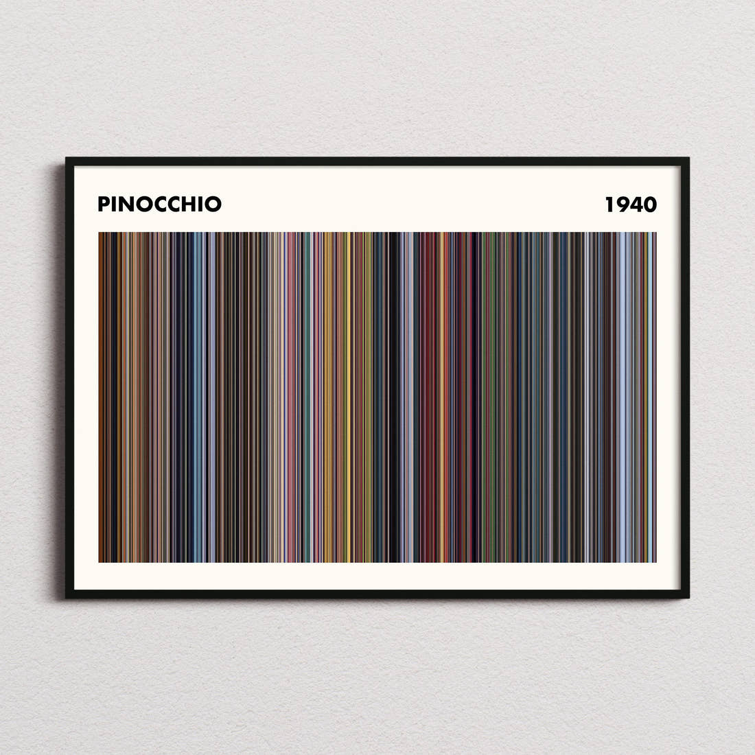 Pinocchio Movie Barcode Poster - Simplified