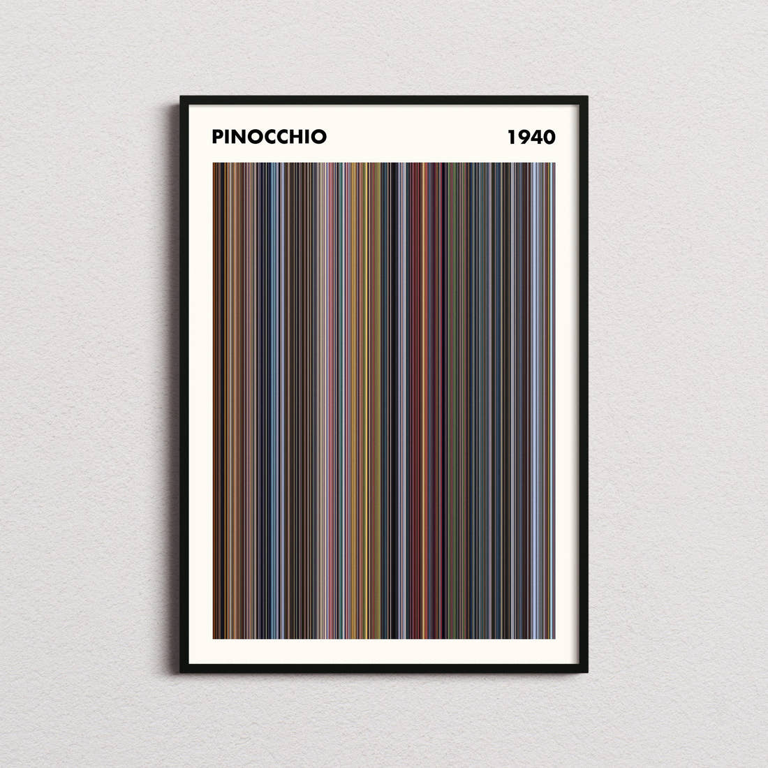 Pinocchio Movie Barcode Poster - Simplified