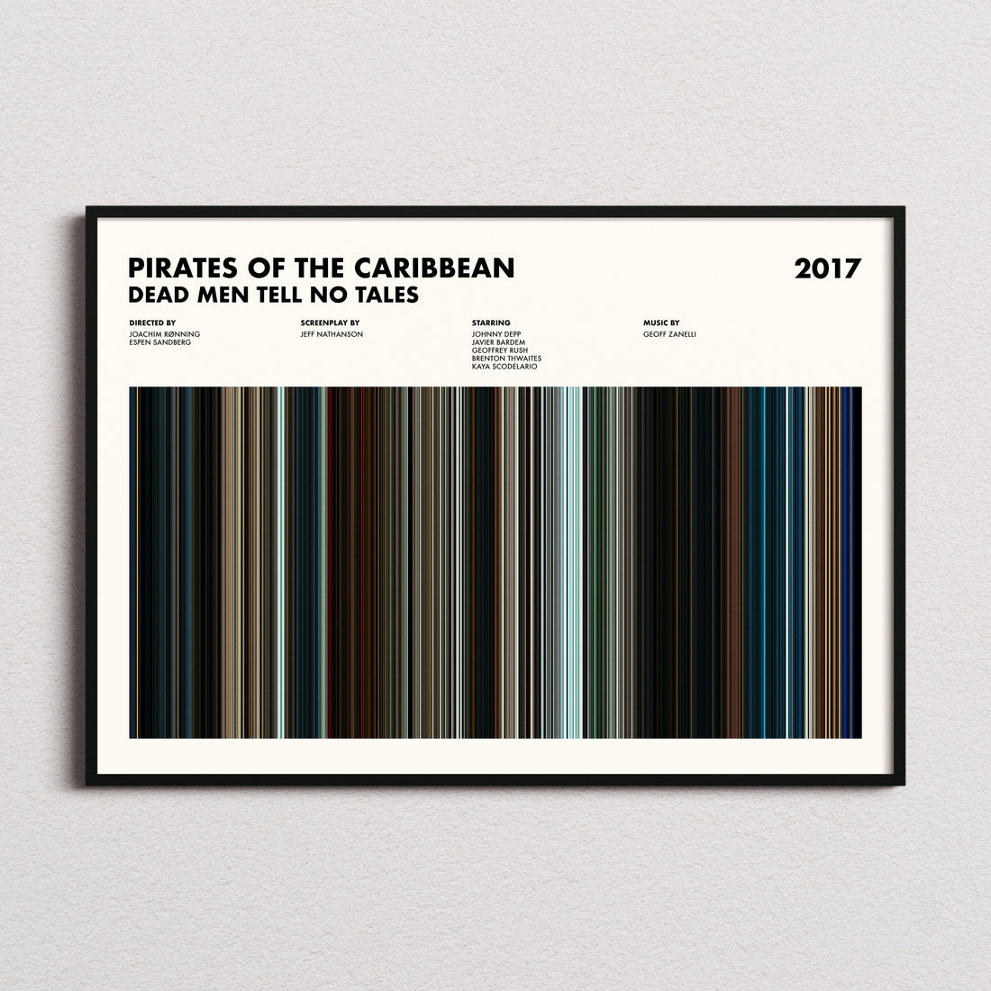 Pirates of the Caribbean: Dead Men Tell No Tales Movie Barcode Poster