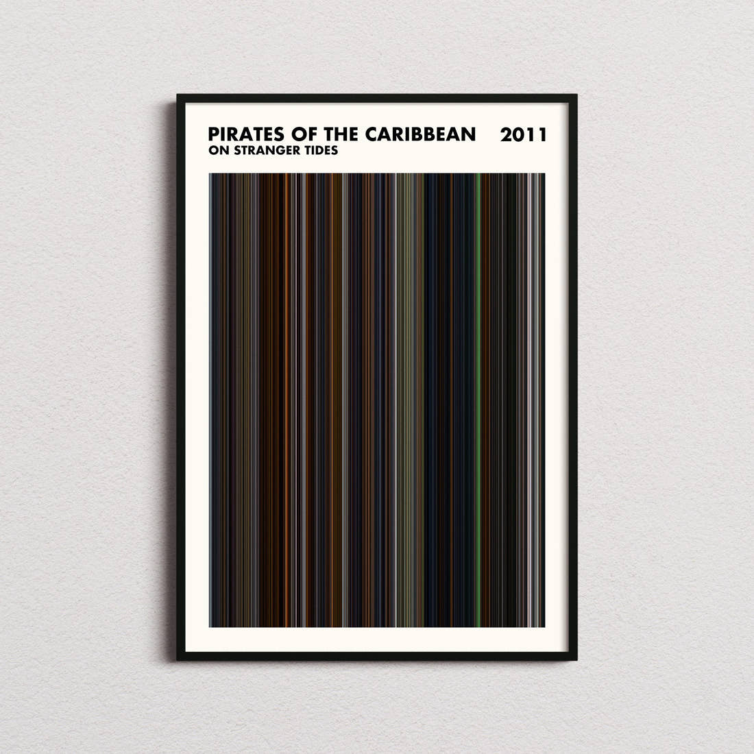 Pirates of the Caribbean: On Stranger Tides Movie Barcode Poster - Simplified