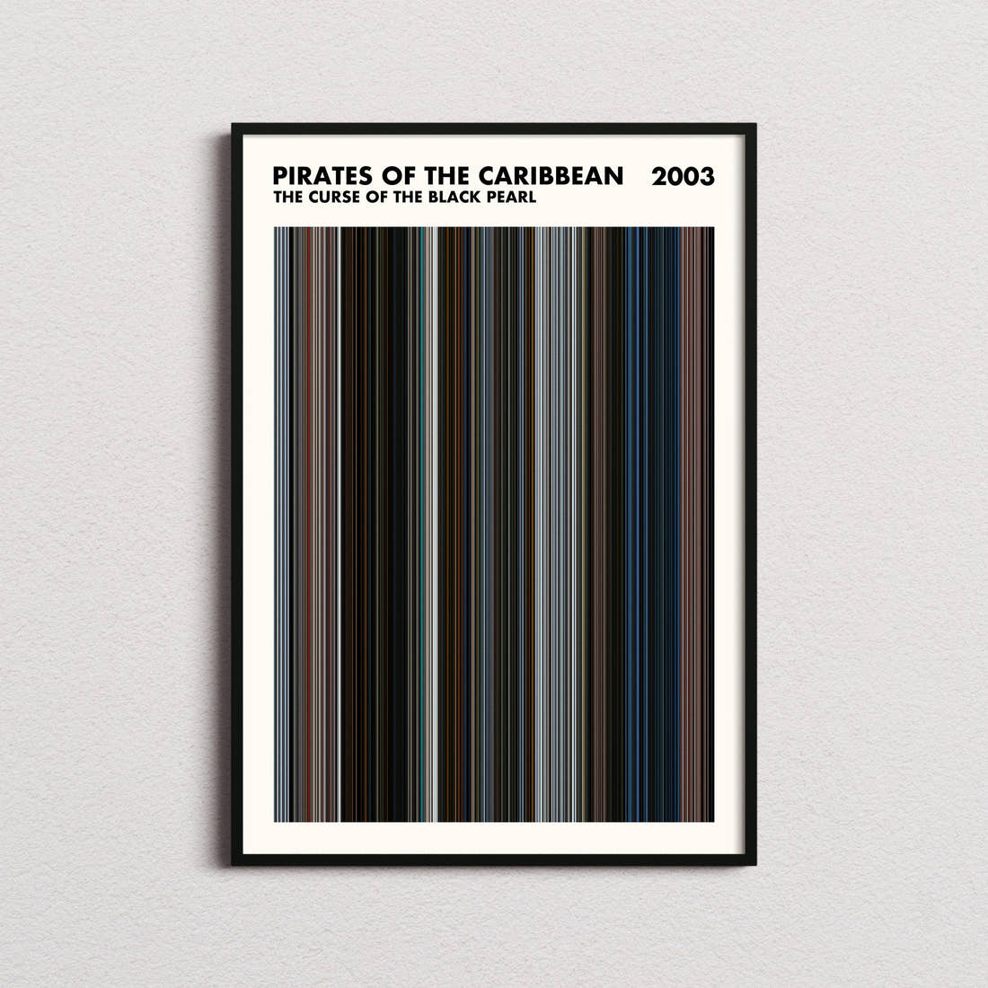 Pirates of the Caribbean: The Curse of the Black Pearl Movie Barcode Poster - Simplified