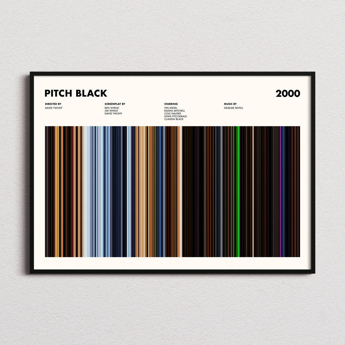 Pitch Black Movie Barcode Poster