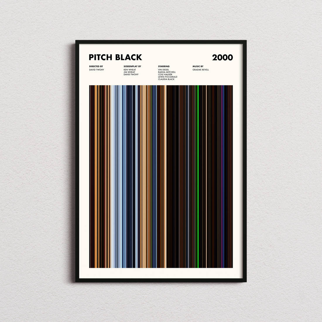 Pitch Black Movie Barcode Poster
