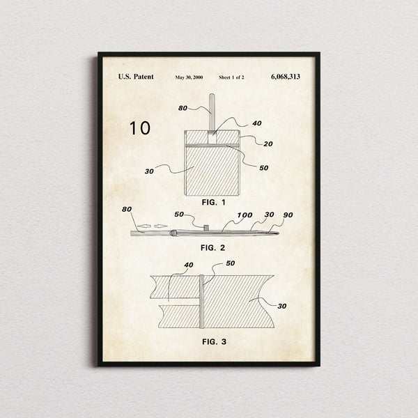 Pizza Paddle Patent Print